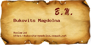 Bukovits Magdolna névjegykártya