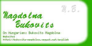 magdolna bukovits business card